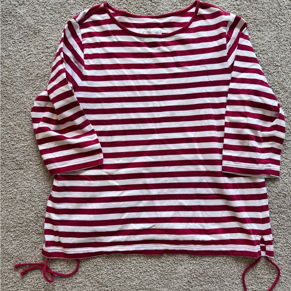 Christopher & Banks Red and White Striped Top